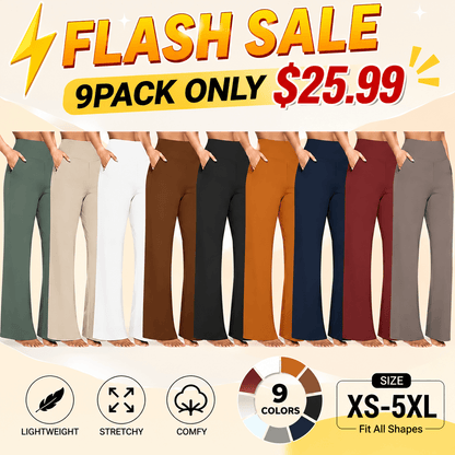 💘Women's High-Waist Wide Leg Pants – Business Casual Yoga Dress Pants with Pockets