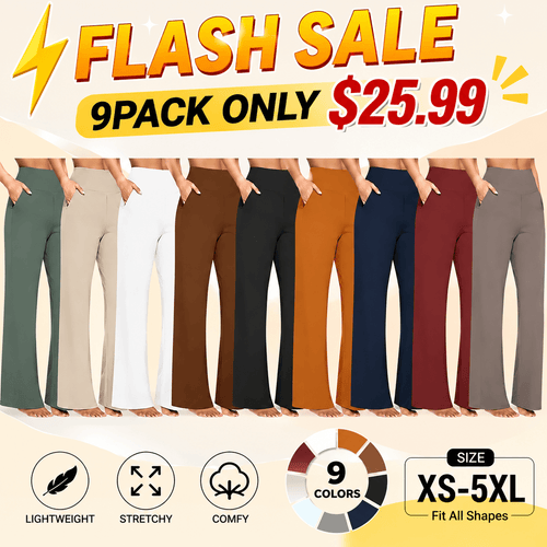 💘Women's High-Waist Wide Leg Pants – Business Casual Yoga Dress Pants with Pockets