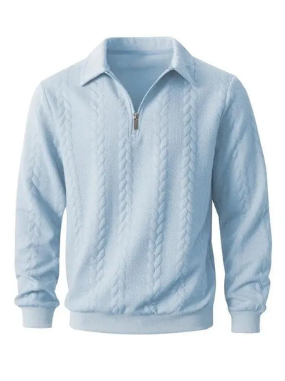 🔥Last Day Promotion!🔥Clearance Sale - Up to 90% Off-Men's Fall Winter Outfits Knitted Polo Neck Long Sleeve Sweatshirt for Daliy Wear