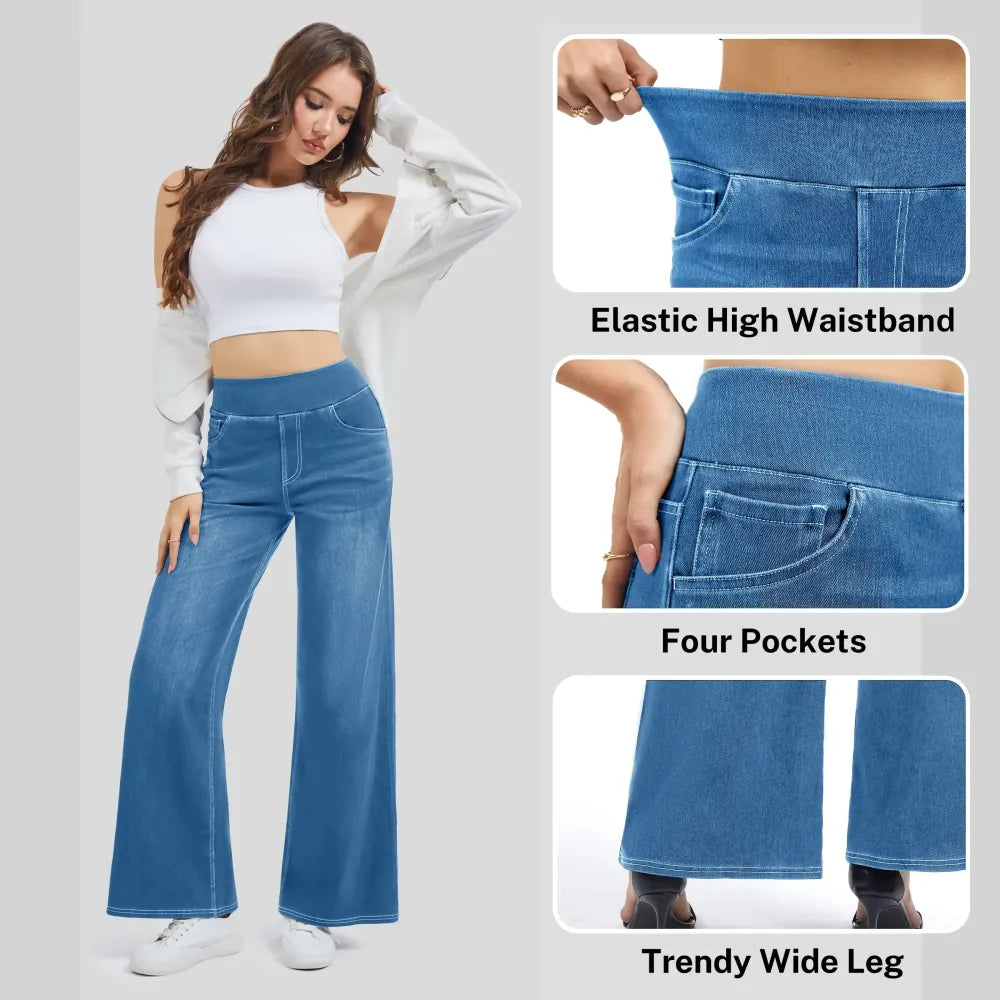 Flash Sale | Wide Leg Stretchy Jeans for Women Loose Fit
