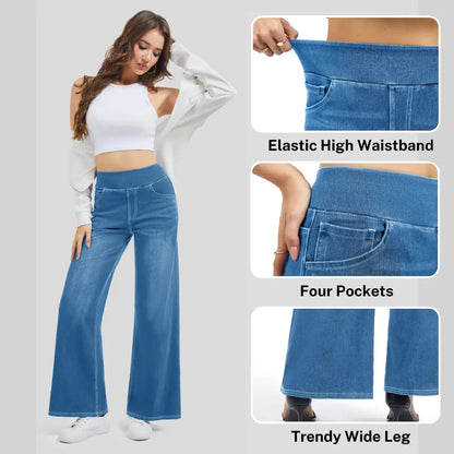 Flash Sale | Wide Leg Stretchy Jeans for Women Loose Fit