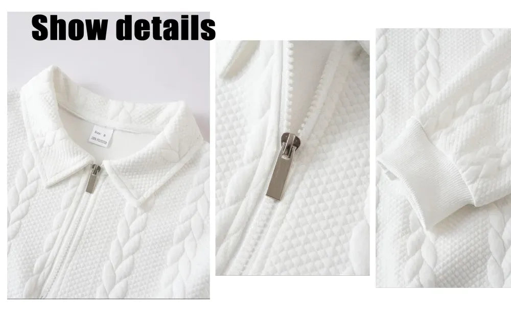 🔥Last Day Promotion!🔥Clearance Sale - Up to 90% Off-Men's Fall Winter Outfits Knitted Polo Neck Long Sleeve Sweatshirt for Daliy Wear