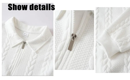 🔥Last Day Promotion!🔥Clearance Sale - Up to 90% Off-Men's Fall Winter Outfits Knitted Polo Neck Long Sleeve Sweatshirt for Daliy Wear