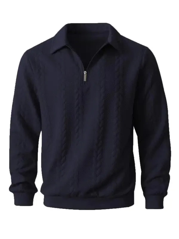 🔥Last Day Promotion!🔥Clearance Sale - Up to 90% Off-Men's Fall Winter Outfits Knitted Polo Neck Long Sleeve Sweatshirt for Daliy Wear