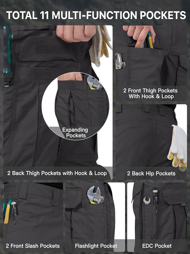Cargo Pants,Tactical Pants for Men Stretch,Durable Ripstop EDC Work Pants for Hiking
