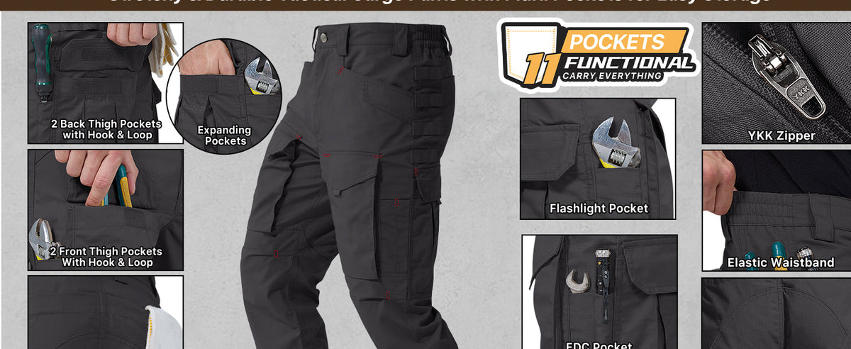 Cargo Pants,Tactical Pants for Men Stretch,Durable Ripstop EDC Work Pants for Hiking