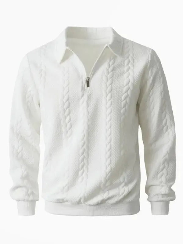 🔥Last Day Promotion!🔥Clearance Sale - Up to 90% Off-Men's Fall Winter Outfits Knitted Polo Neck Long Sleeve Sweatshirt for Daliy Wear