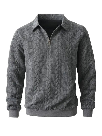 🔥Last Day Promotion!🔥Clearance Sale - Up to 90% Off-Men's Fall Winter Outfits Knitted Polo Neck Long Sleeve Sweatshirt for Daliy Wear