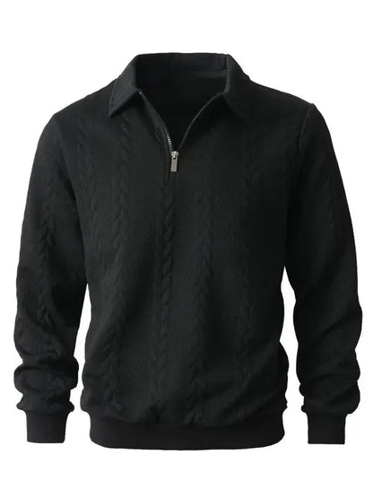 🔥Last Day Promotion!🔥Clearance Sale - Up to 90% Off-Men's Fall Winter Outfits Knitted Polo Neck Long Sleeve Sweatshirt for Daliy Wear