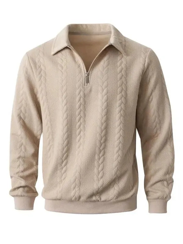 🔥Last Day Promotion!🔥Clearance Sale - Up to 90% Off-Men's Fall Winter Outfits Knitted Polo Neck Long Sleeve Sweatshirt for Daliy Wear