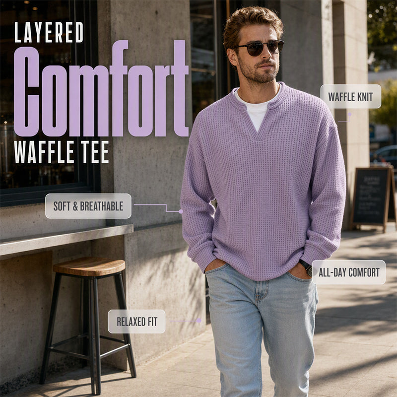 ⌛Limited-Time Offer Layered Comfort Waffle Tee